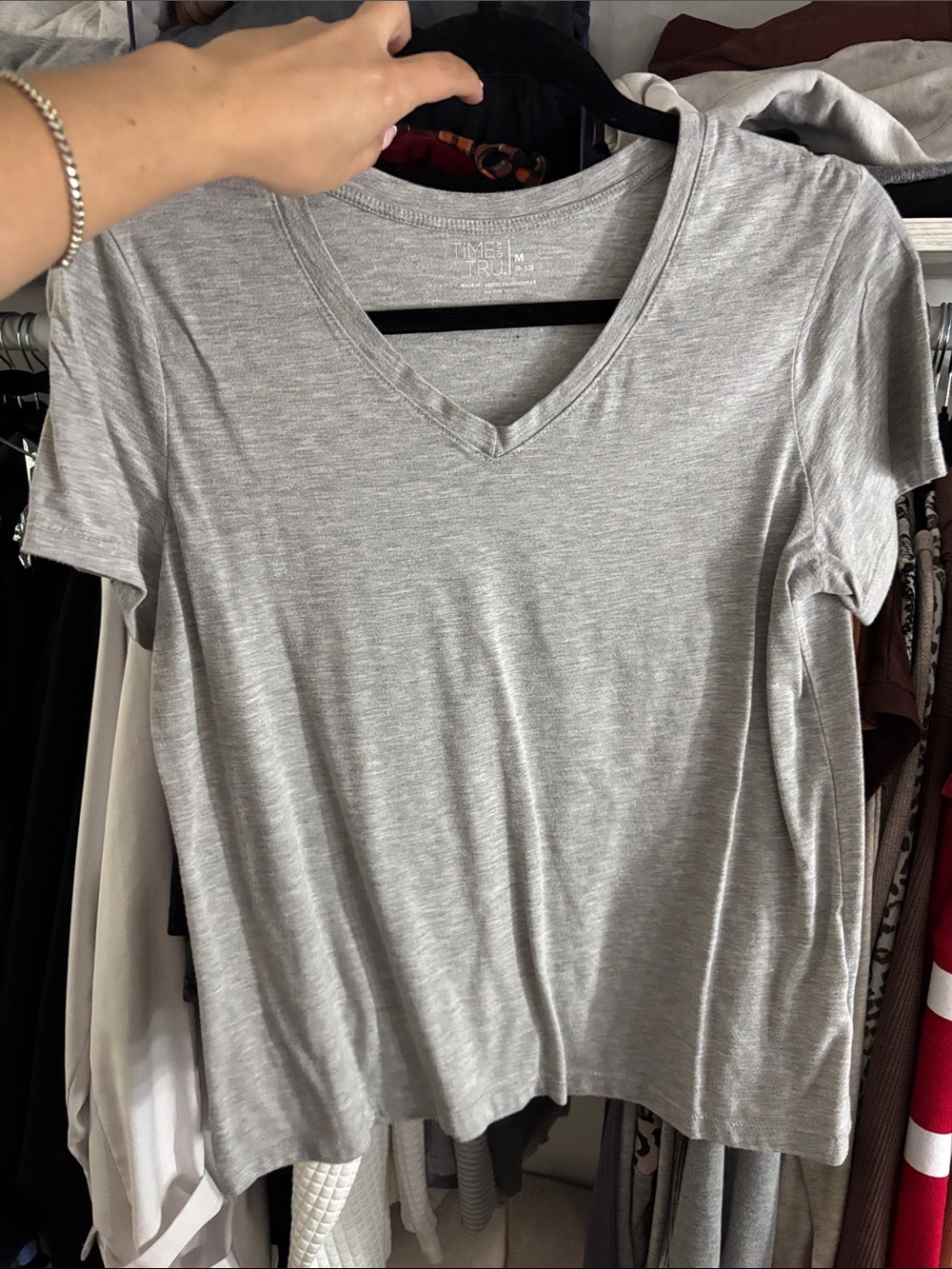 Light Gray V-Neck Women’s Top